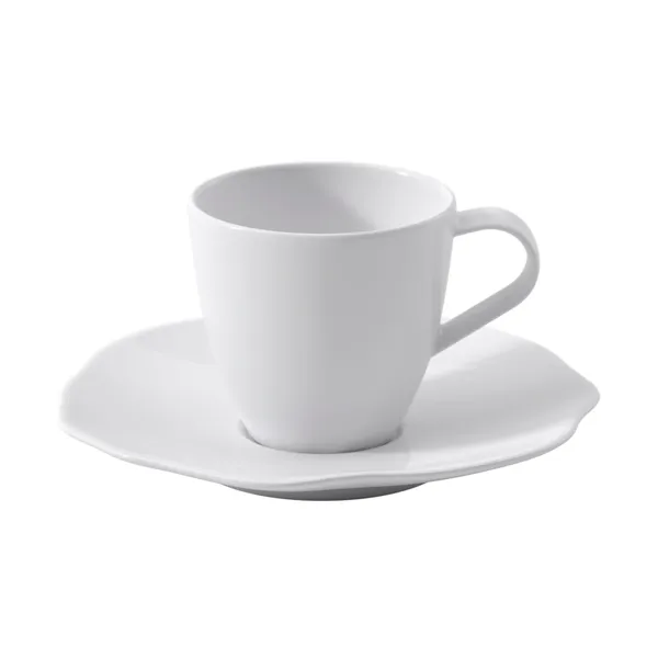 Pura espressokopp med fat, Vit, 2 delar