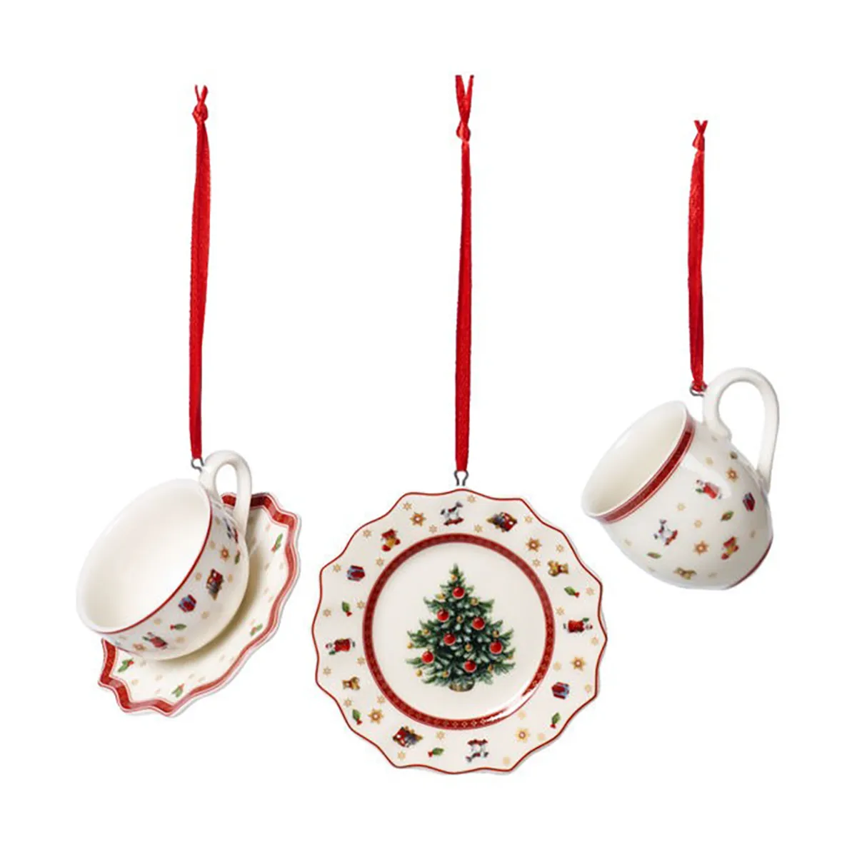 Villeroy & Boch Toy's Delight juletræspynt servicesæt 3 dele Hvid billede