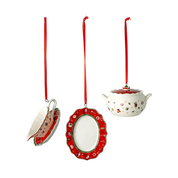 Toy's Delight julgranshänge servering 3 delar, Vit