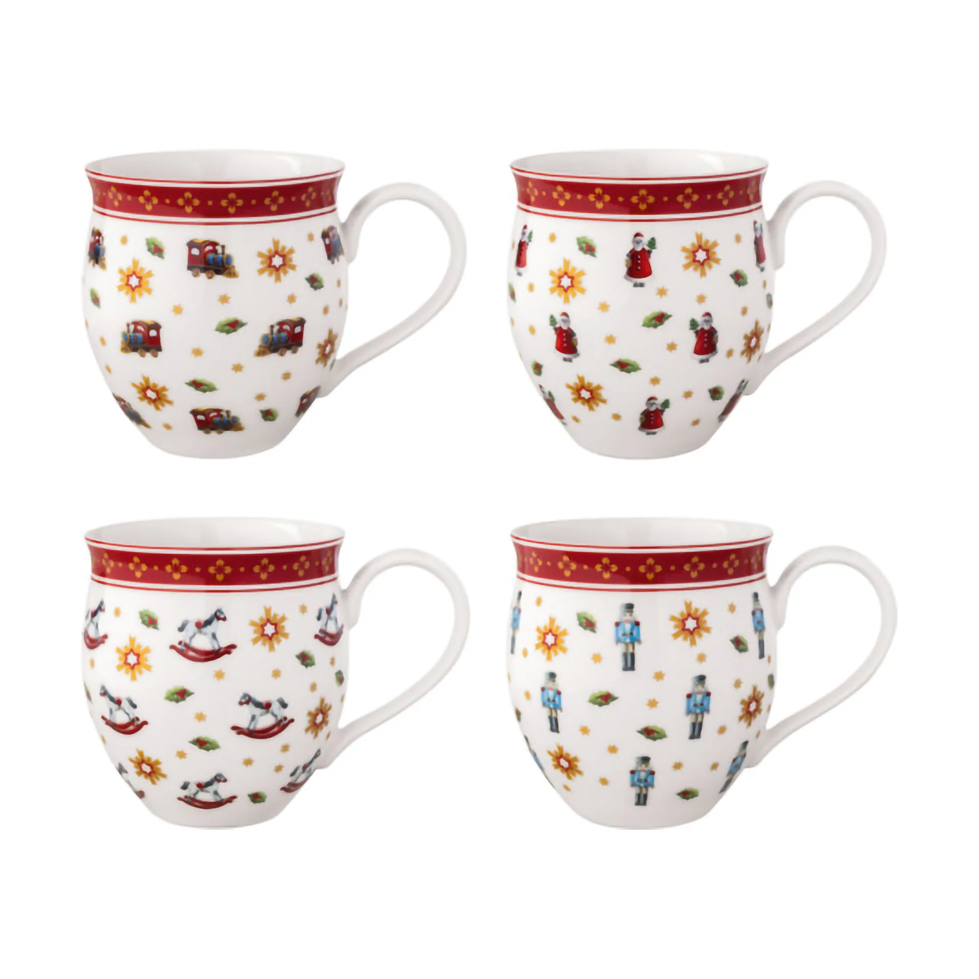 Villeroy & Boch Toy's Delight kopp 4 delar Vit-r&ouml;d