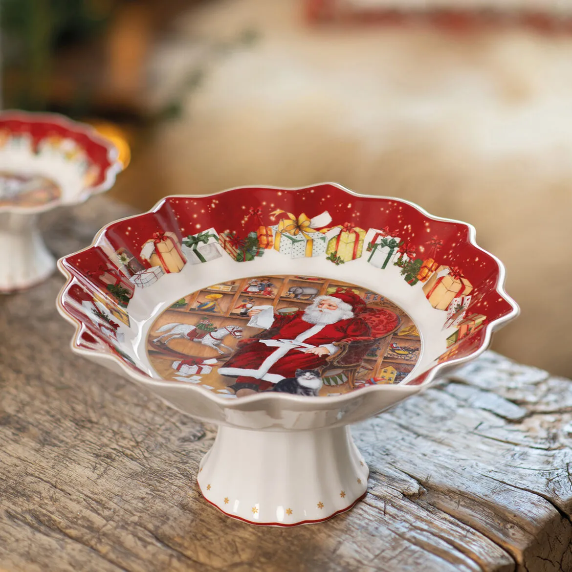 Villeroy & Boch Toy's Fantasy skål på fod 24 cm Hvid-rød