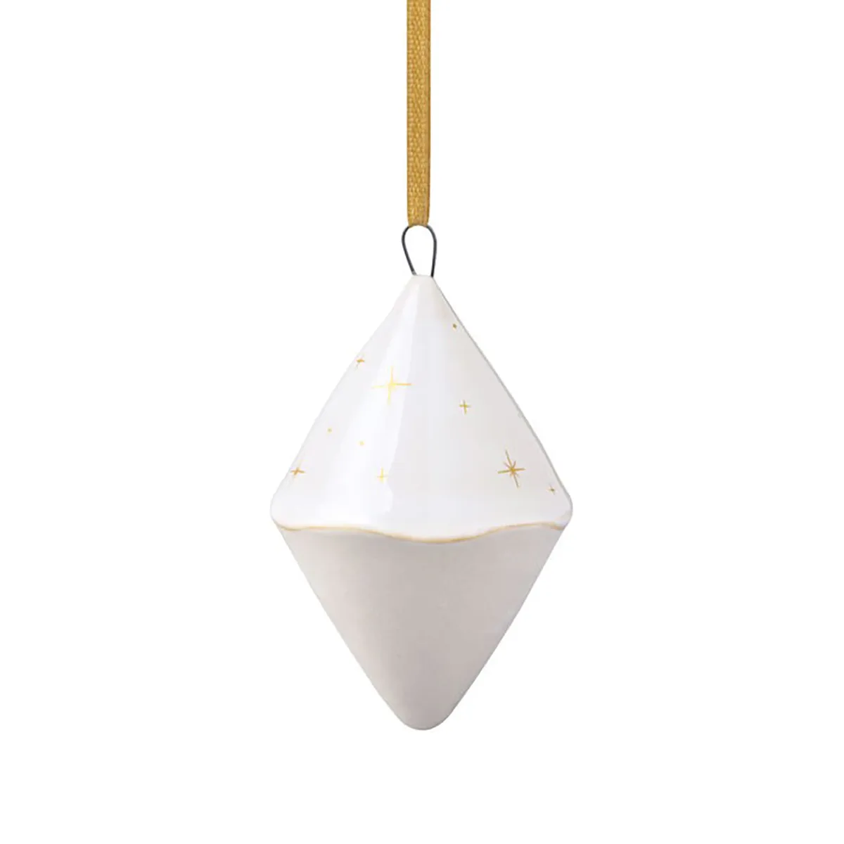 Villeroy & Boch Winter Glow juletræspynt double cone Hvid/Beige
