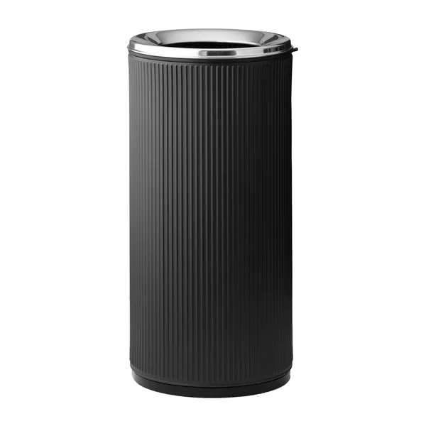 Vipp18 papperskorg med kant 22 l, Black-stainless steel