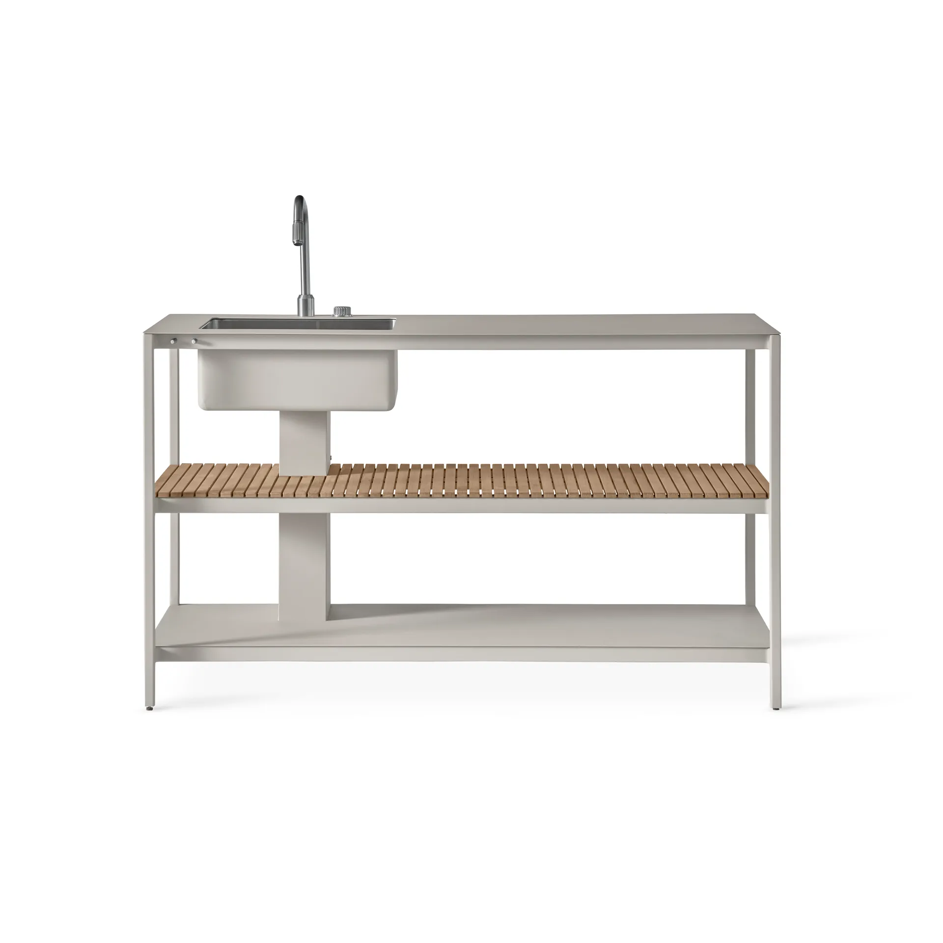 Vipp Vipp742 Open-Air keittiömoduuli altaalla Warm grey, 154x59x93 cm