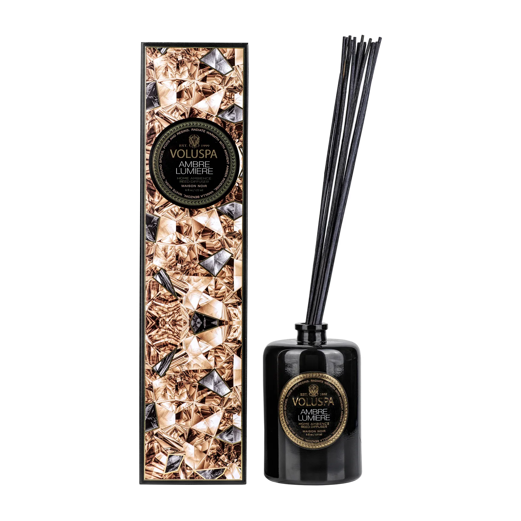 Voluspa Bâtonnets parfumés Maison Noir 177 ml Ambre Lumiere