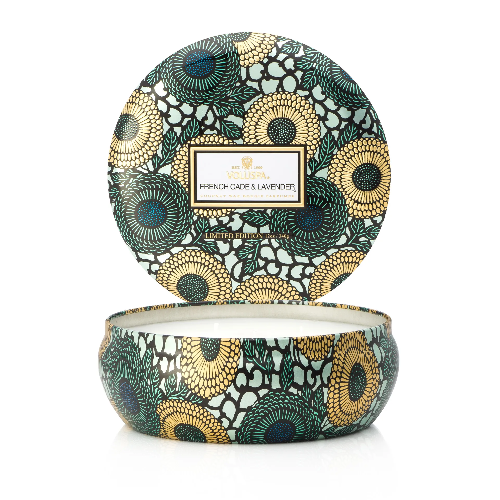 Voluspa Bougie 3-wick in a tin 60 heures French Cade & Lavender