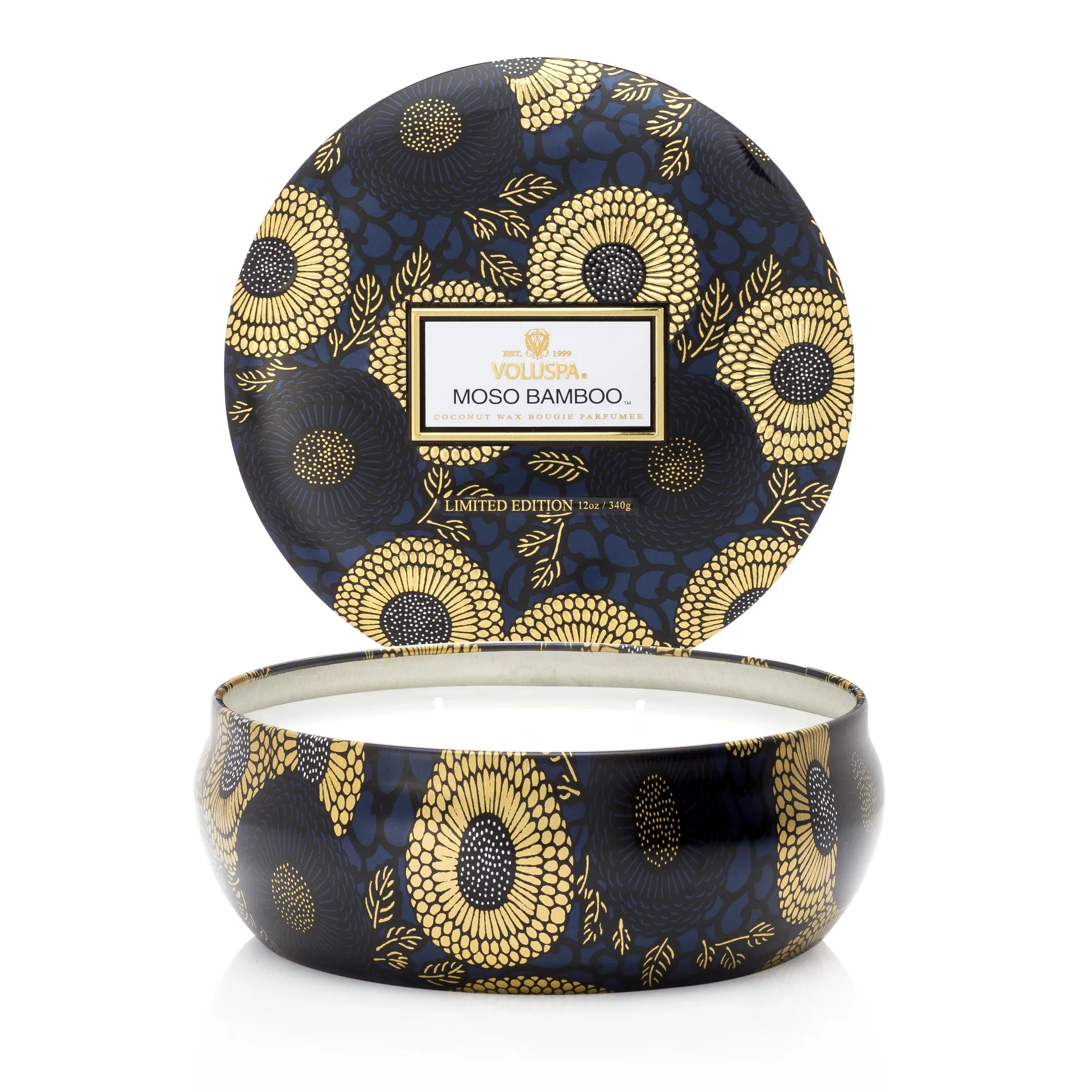 Voluspa Bougie 3-wick in a tin 60 heures Moso Bamboo