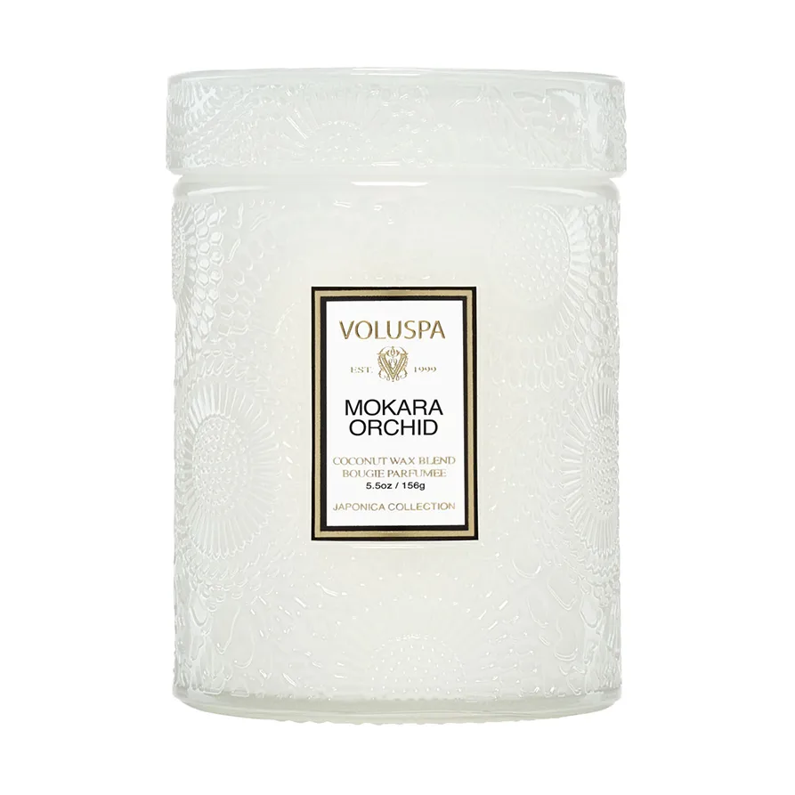 Voluspa Bougie parfumée Japonica pot en verre 50 heures Mokara Orchid