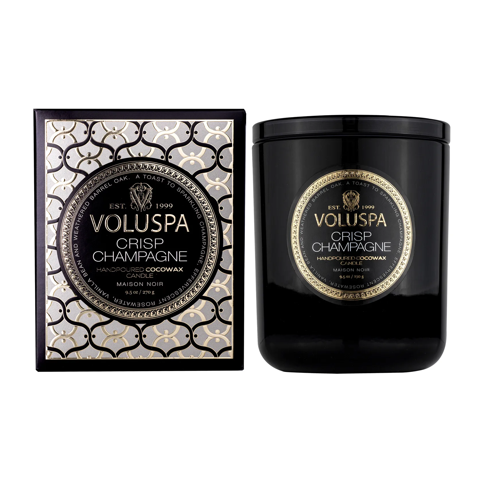 Voluspa Classic Maison Noir duftlys 60 timer Crisp Champagne