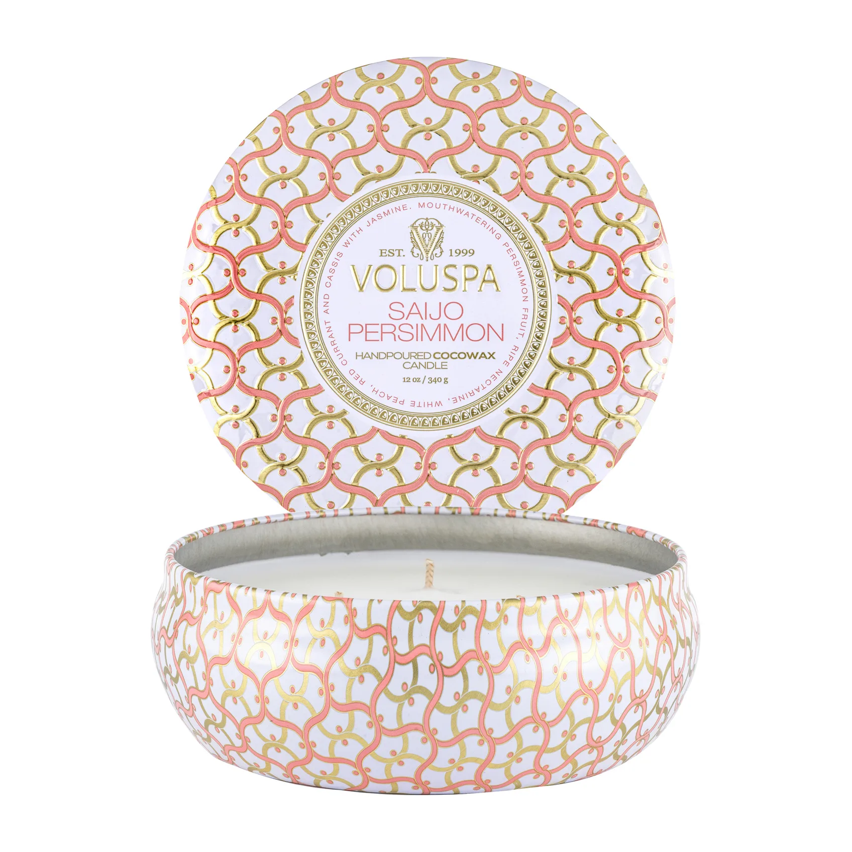 Voluspa Saijo Persimmon Maison Blanc 3-Wick in Decorative Tin 40h