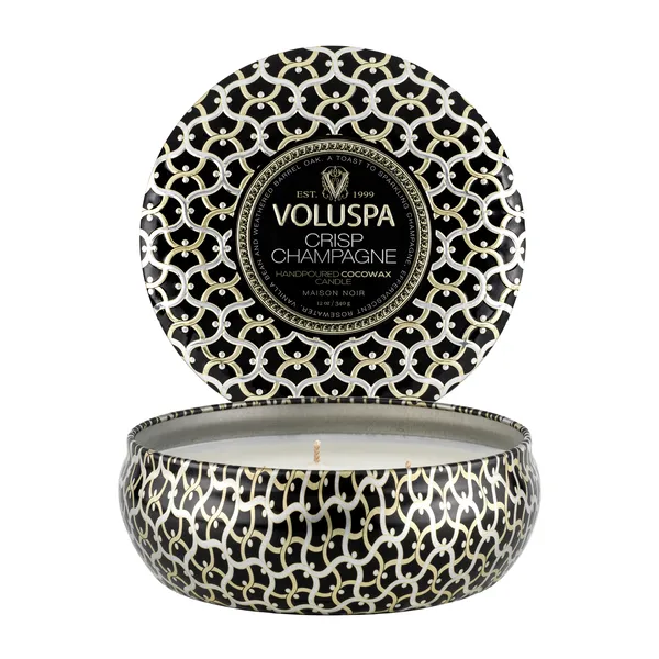 Maison Noir 3-wick Tin doftljus 40 timmar, Crisp Champagne