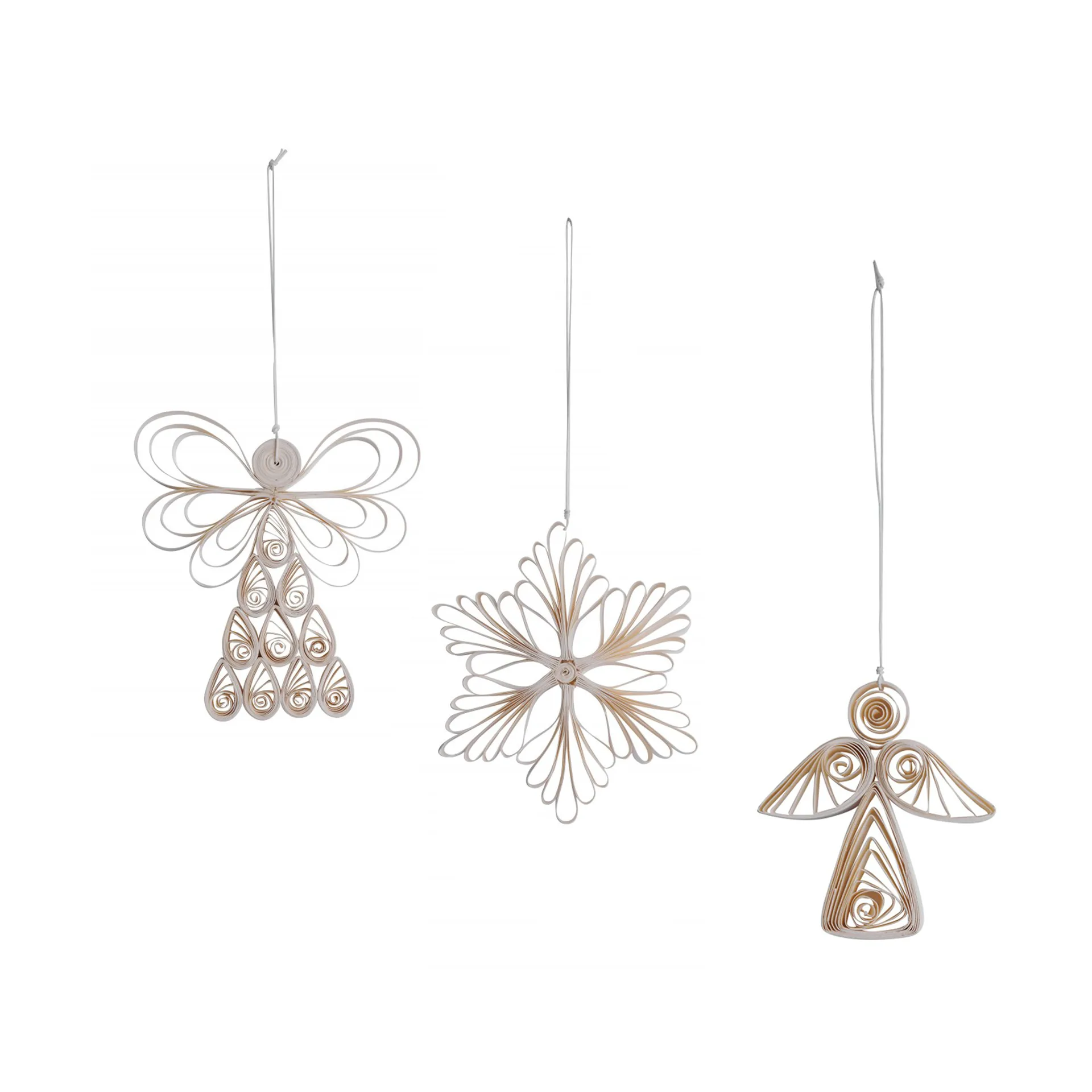 Watt & Veke Décoration de Noël à suspendre Angel mix, lot de 3 Blanc