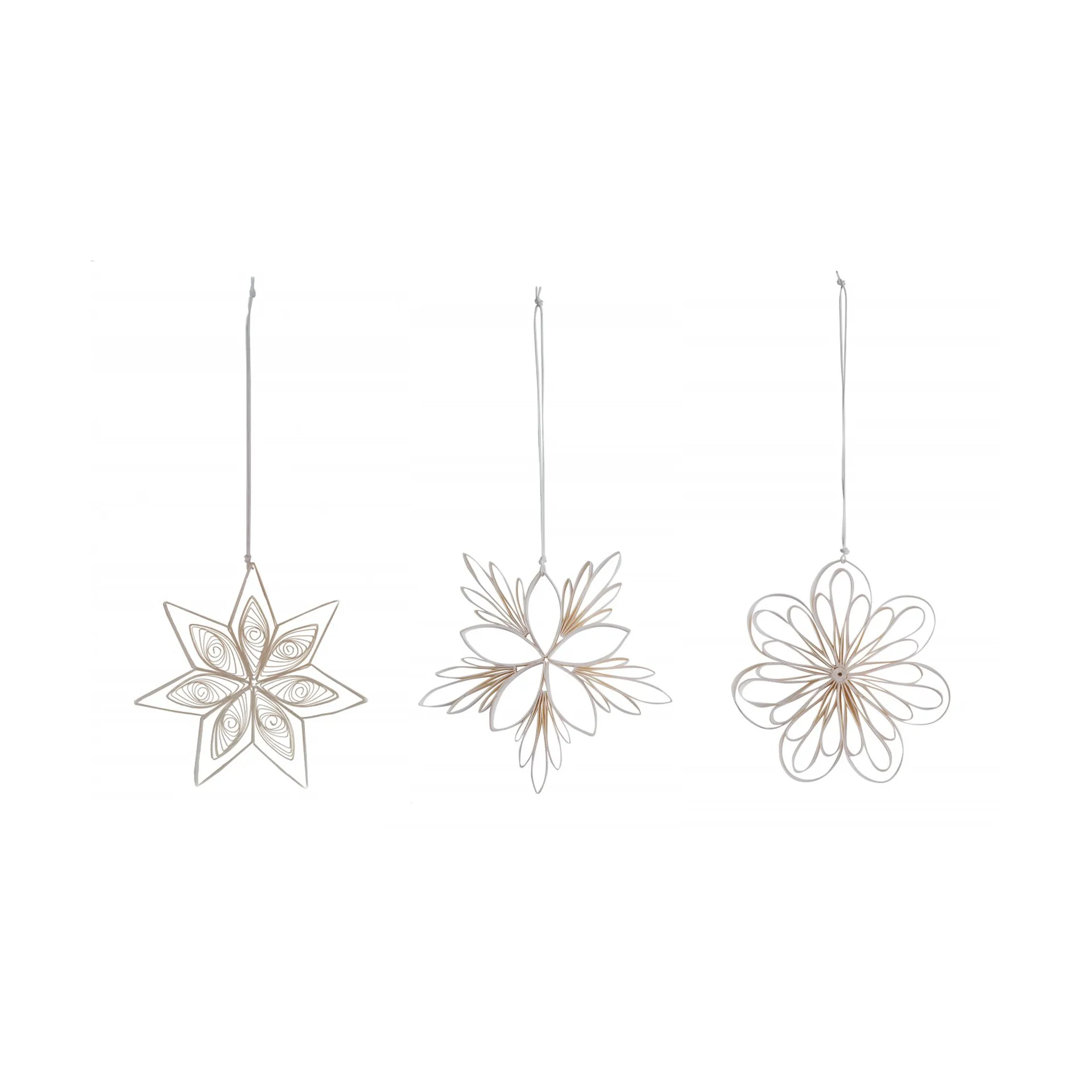 Watt & Veke Décoration de Noël à suspendre Star mix, lot de 3 Blanc
