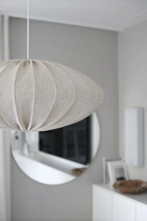 Watt & Veke Ellipse lampeskærm i linned 80 cm Natur