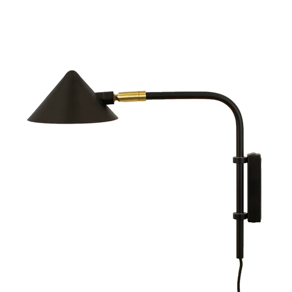 Kelly vägglampa kort arm, Svart