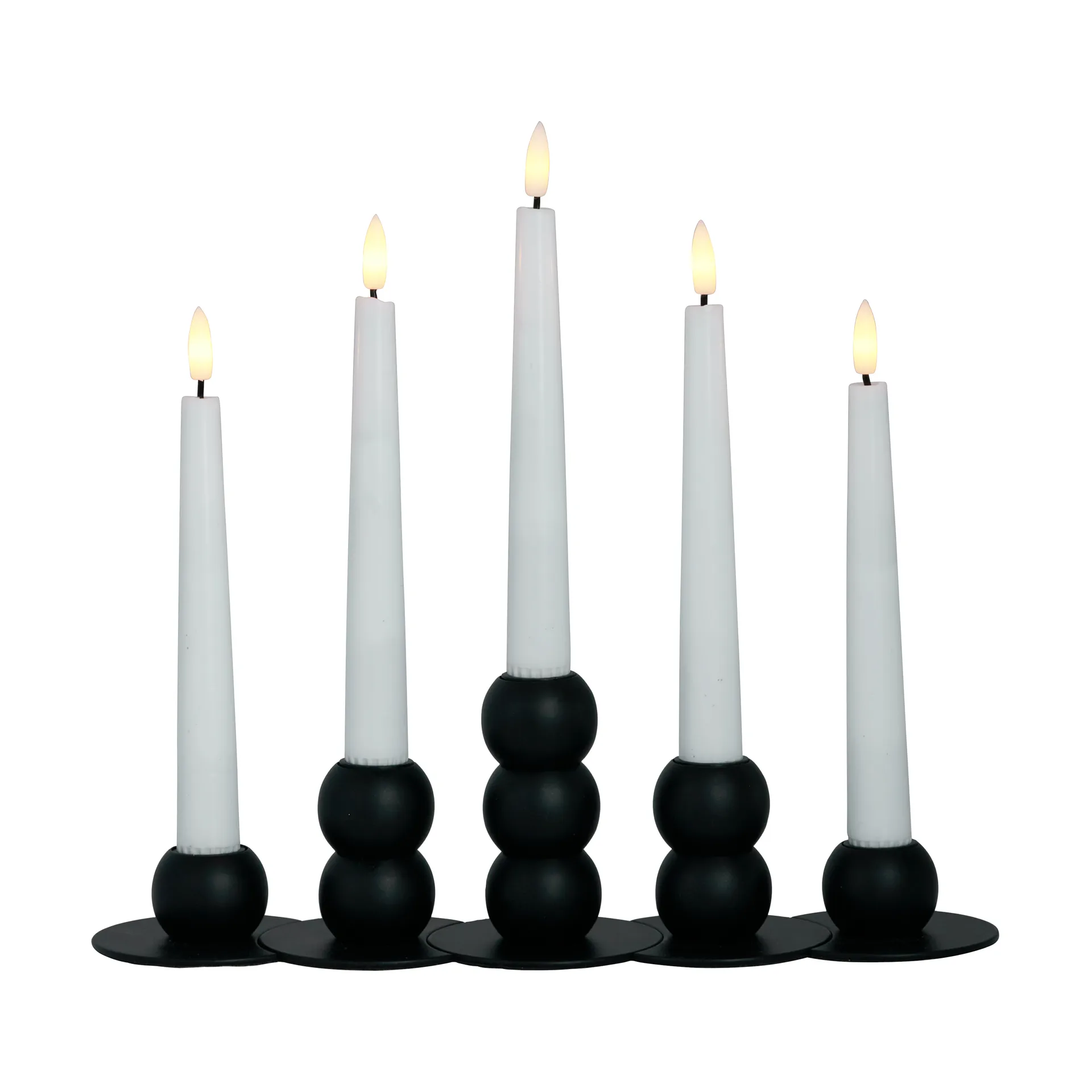 Watt & Veke Lykke kombineret lysestage inkl. 5 LED-lys Black