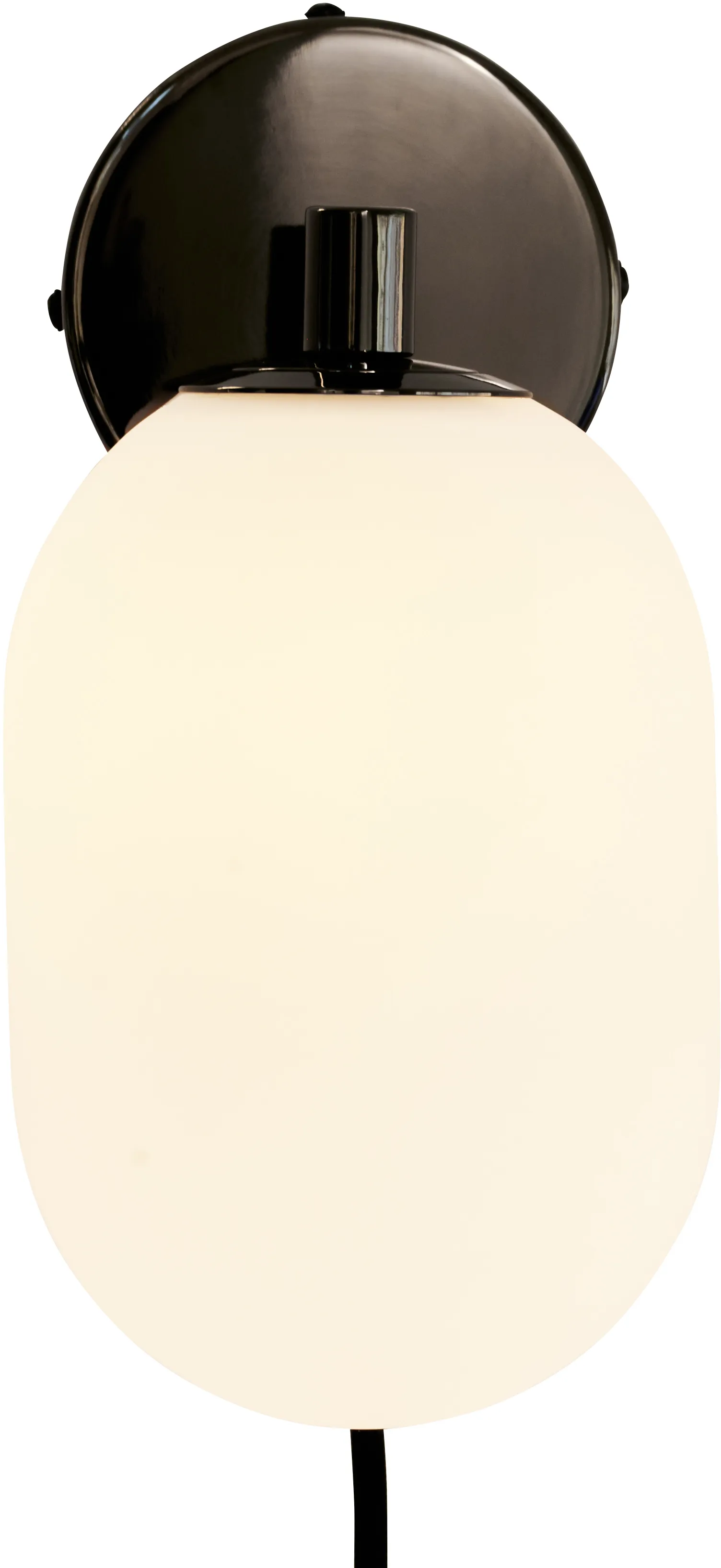 Noor væglampe, opal/sort, glas, 18 cm bred - Watt & Veke - Stue - Moderne