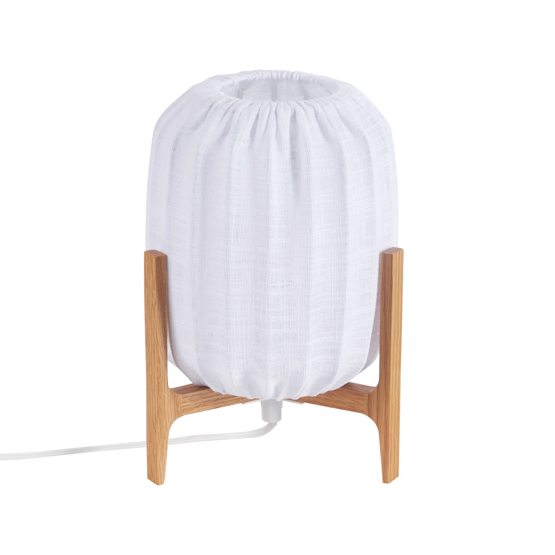 Prisma bordlampe, eg/hvid, 24 cm, træ – Watt & Veke - Stue - Design - Med én lyskilde