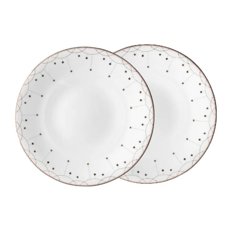Wik & Walsøe Julemorgen Girlander tallerken 2-pak Ø28 cm Hvid