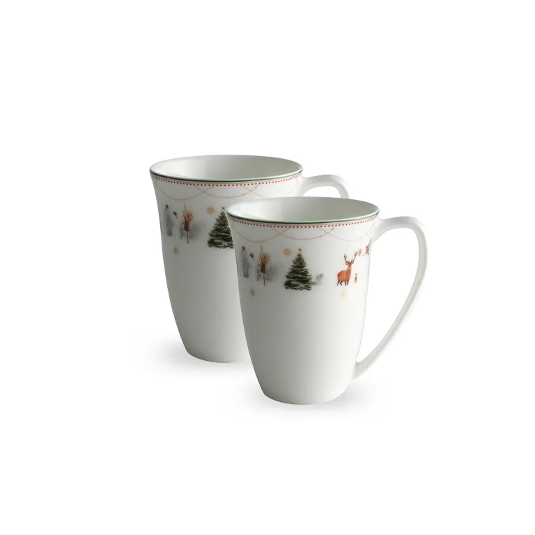 Wik & Wals&oslash;e Julemorgen mugg 30 cl, 2-pack vit