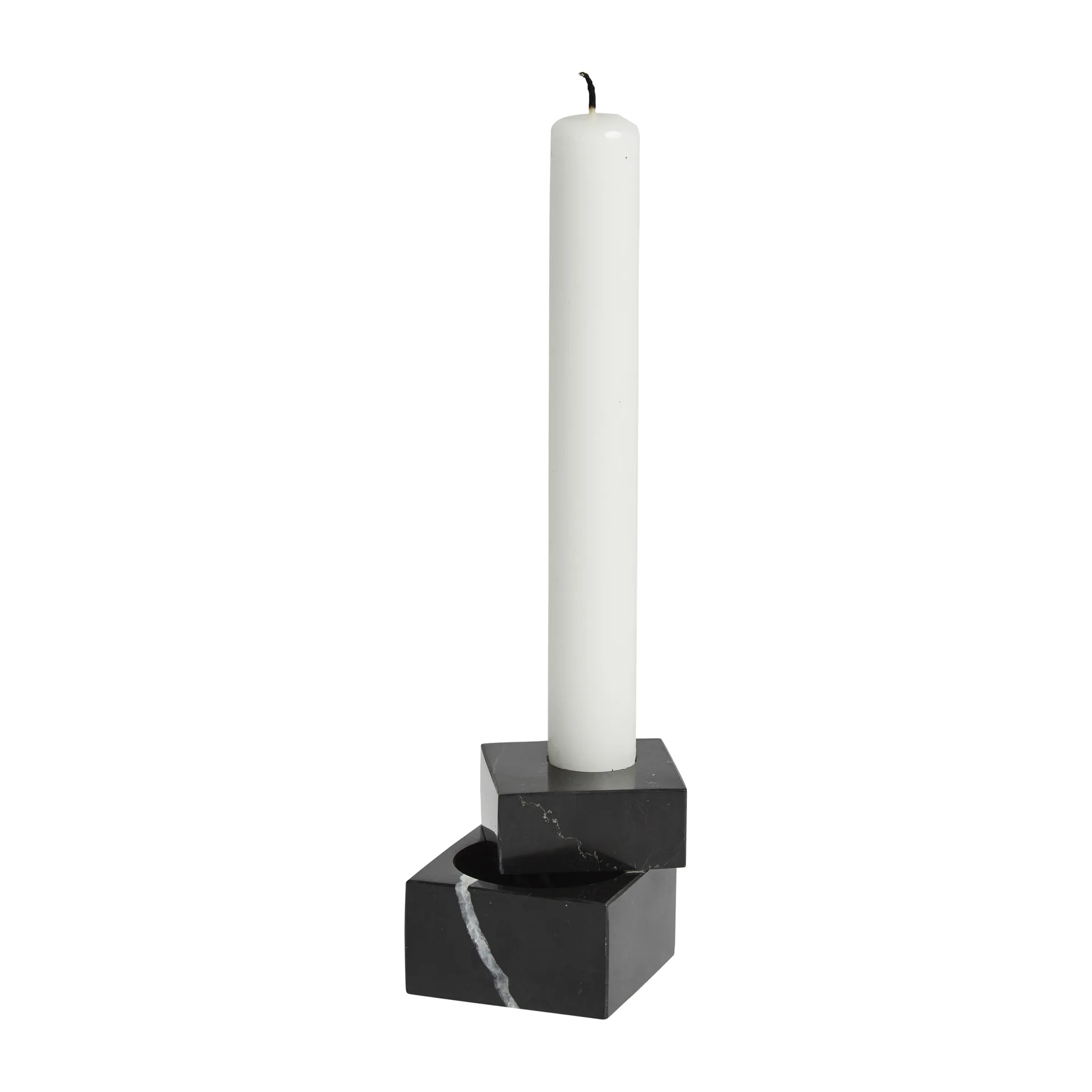 Woud 1 photophore en marbre Jeu de dés Noir