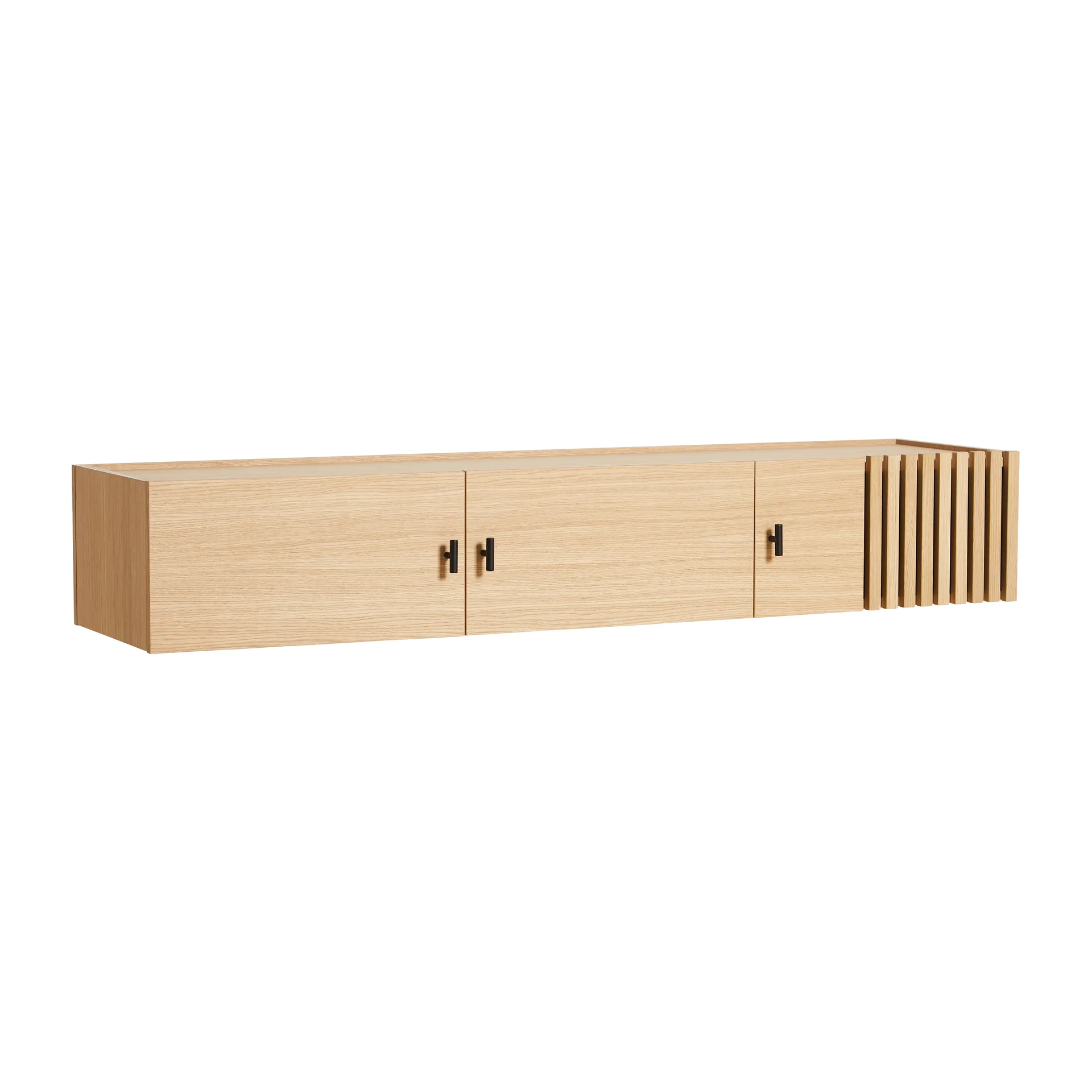 Woud Sideboard Array fixée au mur, Chêne pigmenté blanc