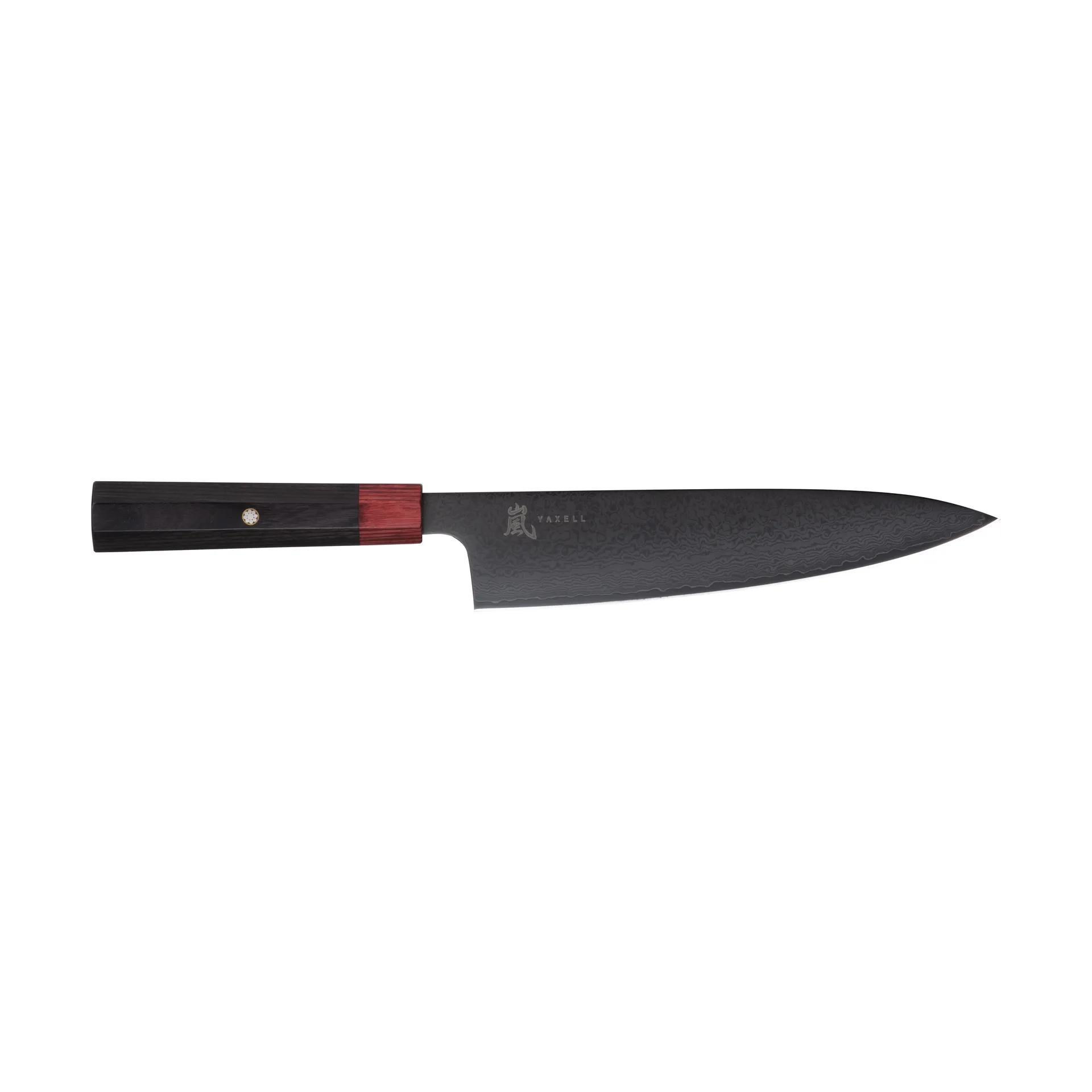 Yaxell Rei kockkniv R&ouml;d-svart, DLC, 20 cm
