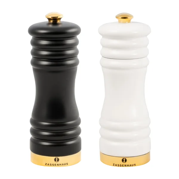 München salt- & pepparkvarn matt 15 cm 2 delar, Svart-vit