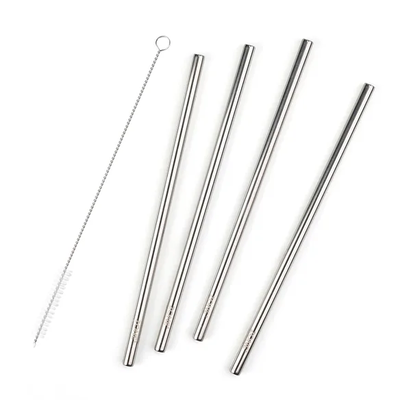 Rocks sugrör 21,5 cm 4-pack, Polished steel
