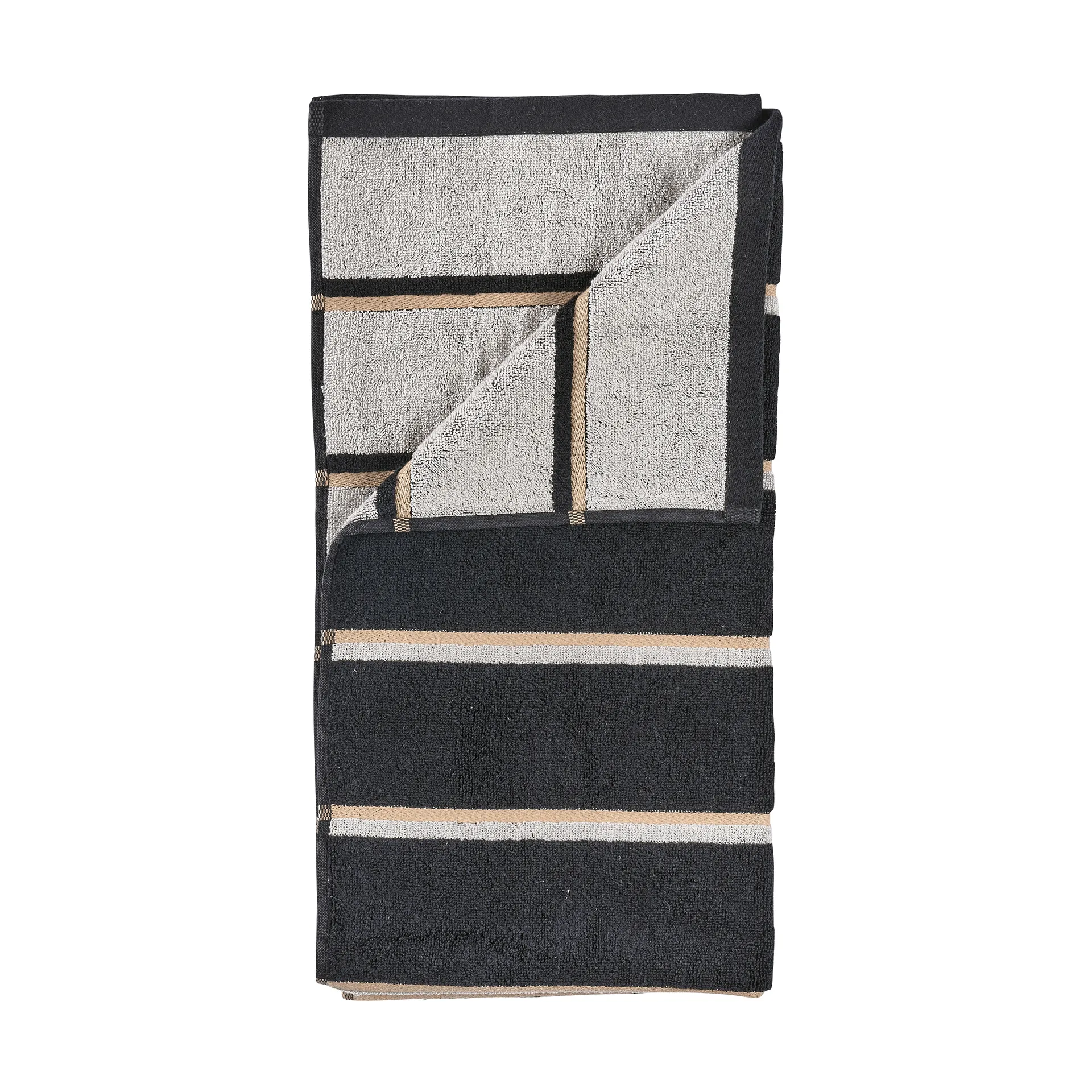 Zone Denmark Serviette de sauna Black-soft grey-camel, cm