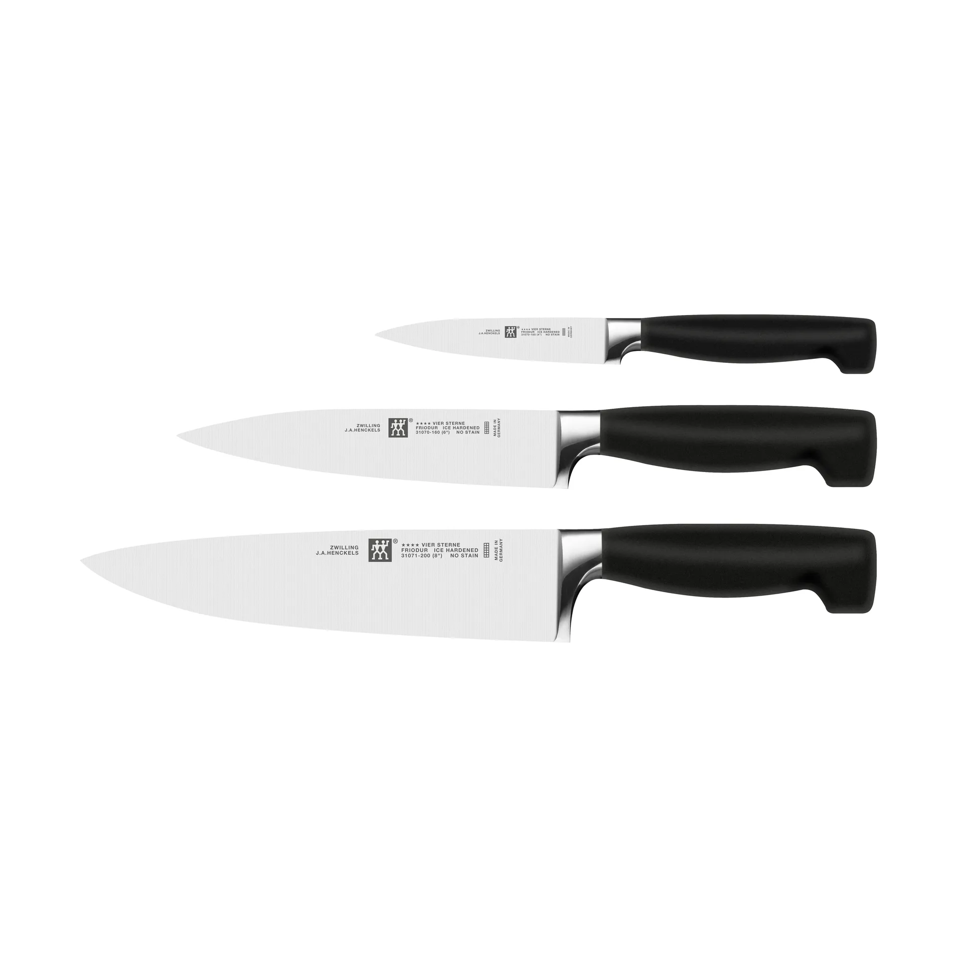 Zwilling Zwilling Four star knivset 3 delar Svart-rostfritt st&aring;l