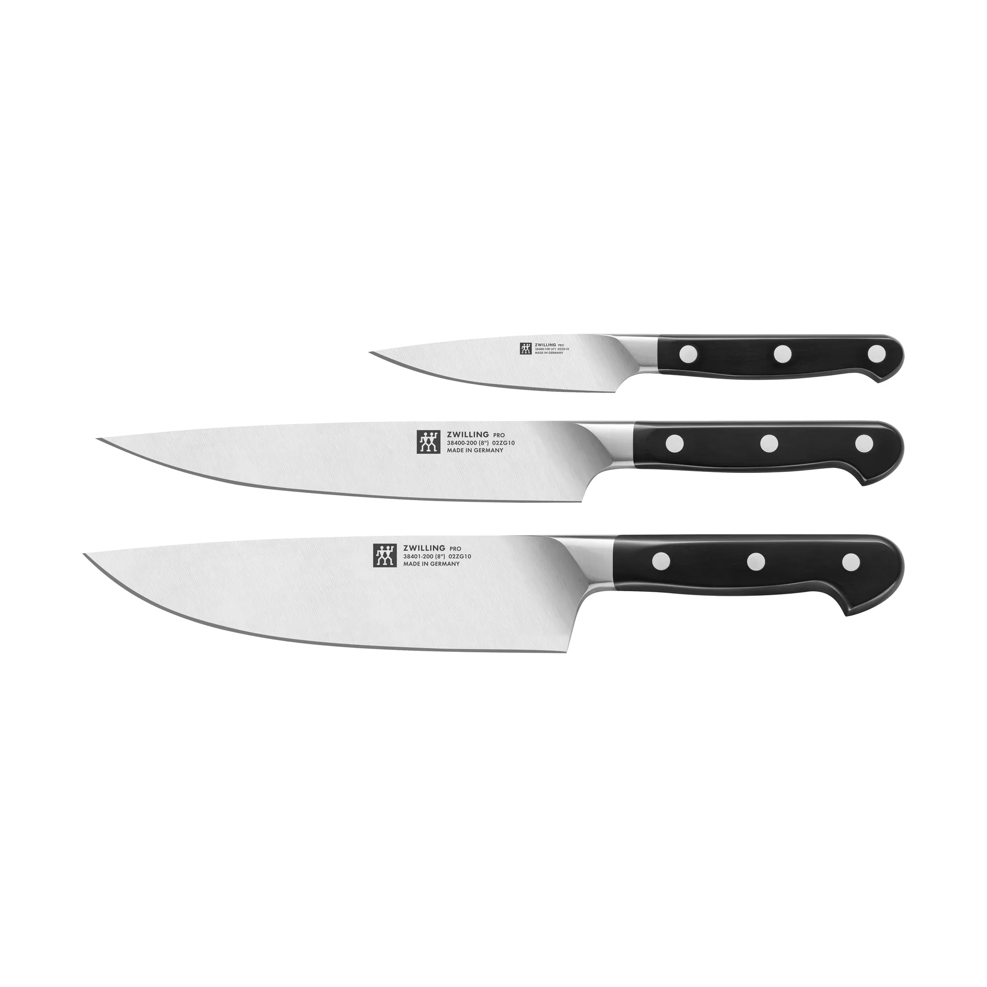 Zwilling Zwilling Pro knivsett 3 deler Svart-rustfritt st&aring;l